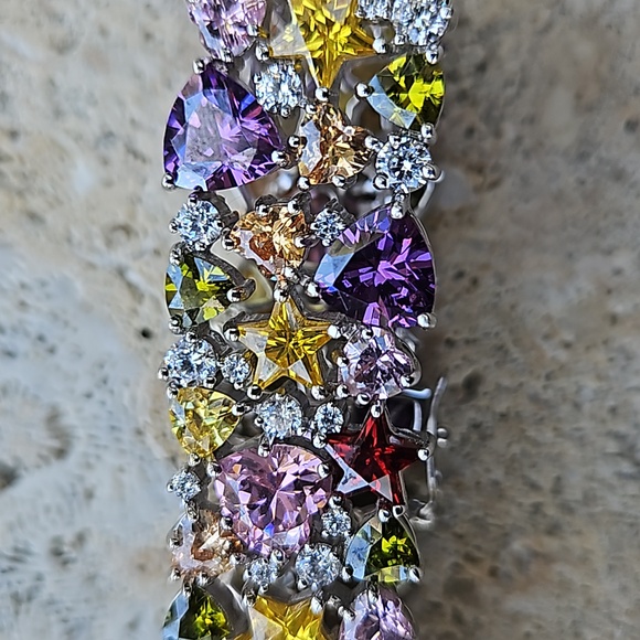 Charles Winston for JTV Sterling Silver & Bella Luce Gemstone Bracelet - Picture 8 of 16